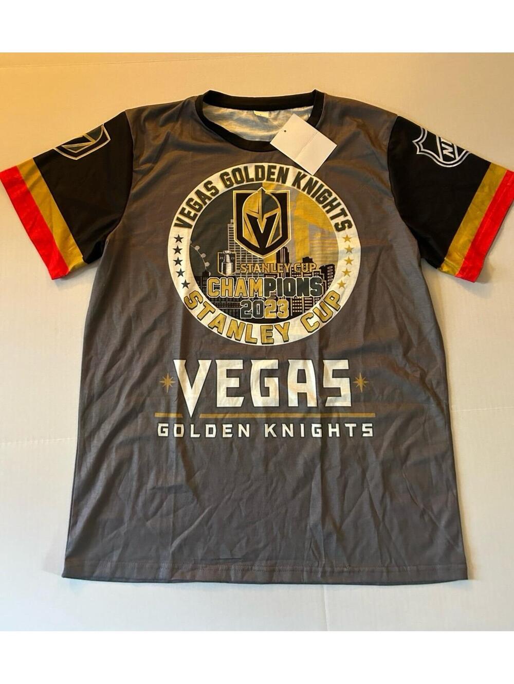 2023 Stanley Cup Champions Shirt Men L  Las Vegas Golden Knights NHL Team Roster